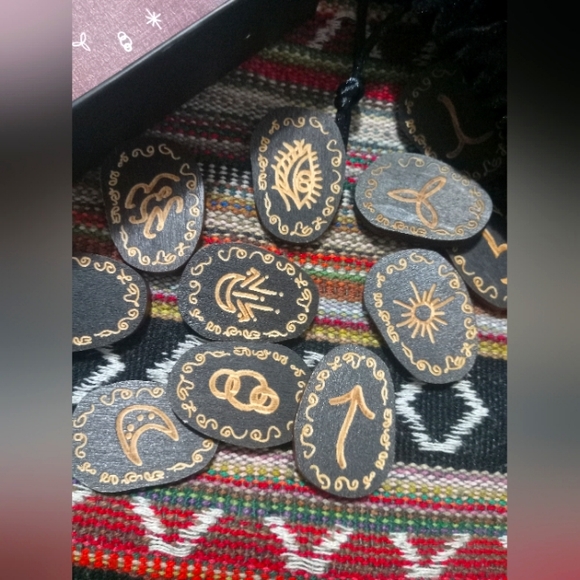 Witch Runes modern witches painted runes in ๐ box with book ๐ - Picture 3 of 6